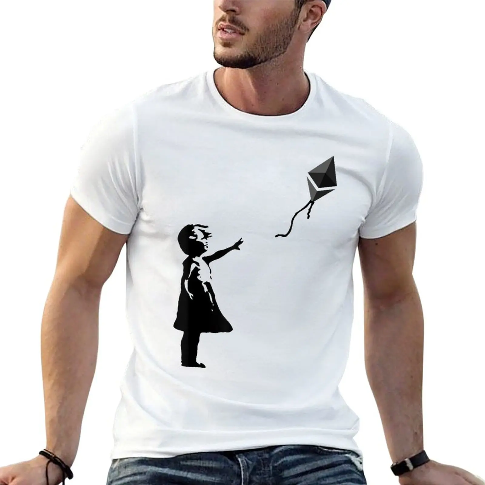 T-Shirt pour homme, décontracté, avec image de fille avec ballon Eth Crypto Ethereum pour Cypherpunks, t-shirt anime