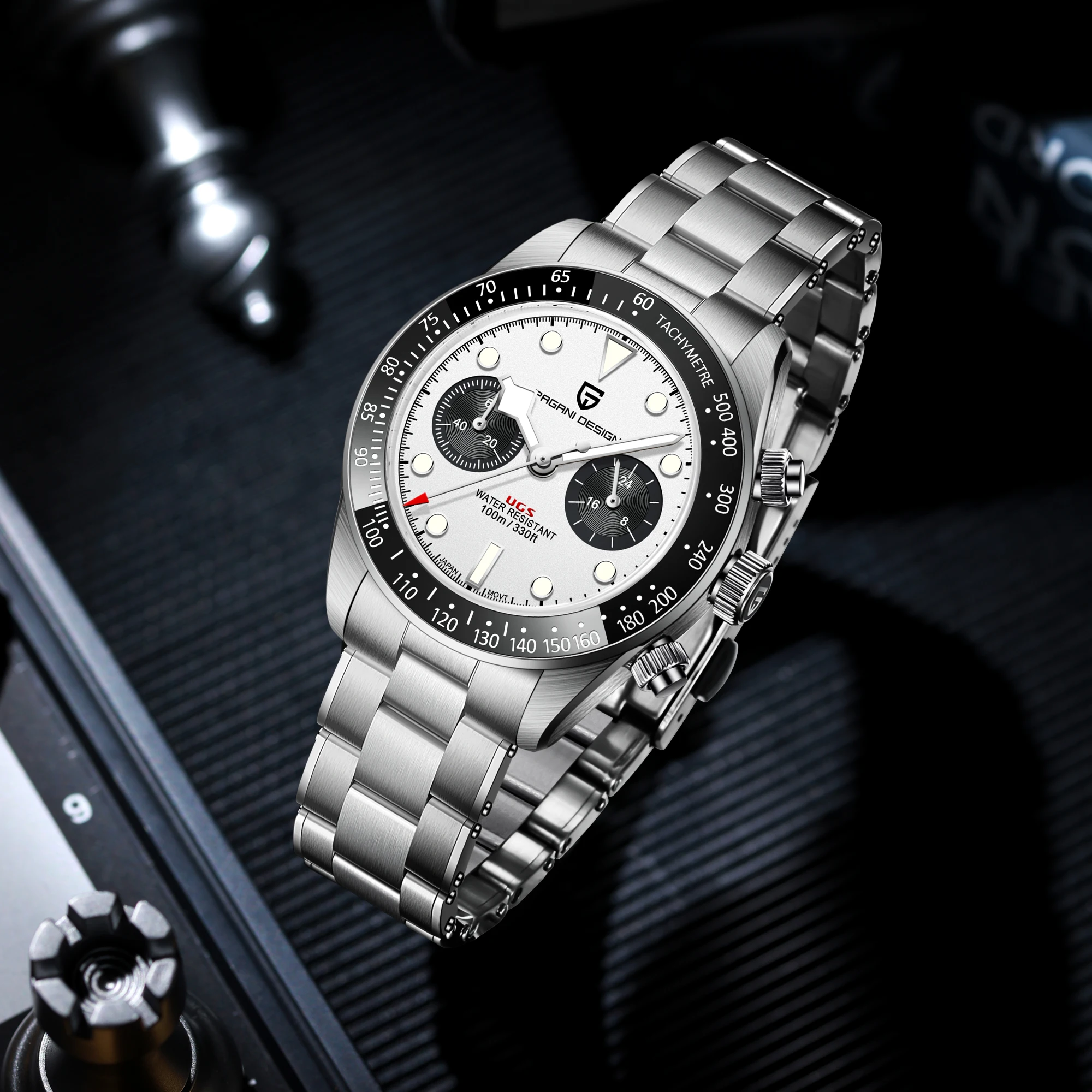 PAGANI DESIGN 2026 New Men's Quartz Watches Business Stainless Steel Bracelet 100M Waterproof Wristwatch Men BB Panda Sport Chronograph Local Shipping
