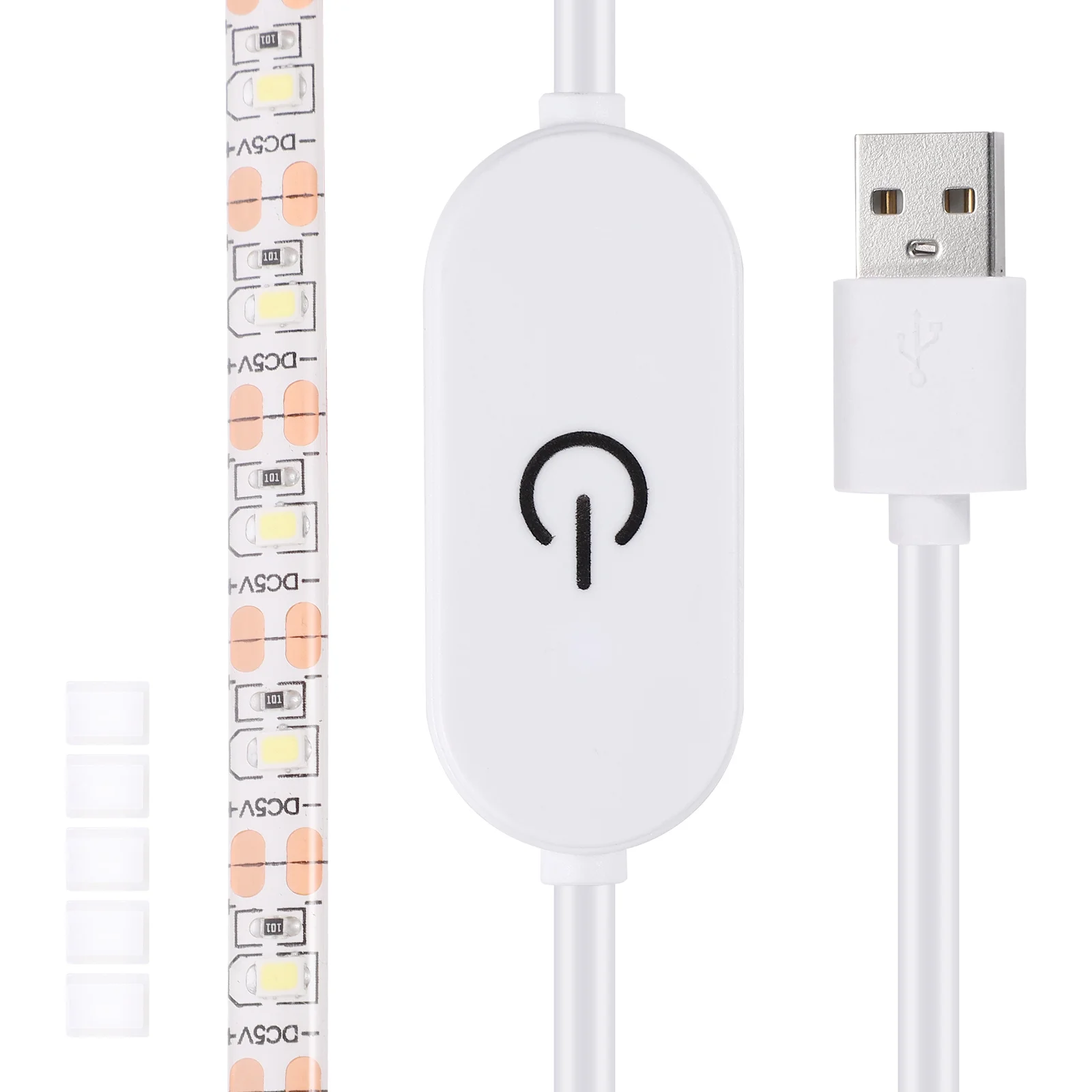 2 Meters 5V USB 6500K Cold White Light Led Light Strip Portable Self-adhesive Light Strip