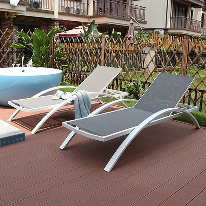 Outdoor Furniture Sun Loungers Cushion Lounger Sun Adjustable Sun Lounger Chair Wood