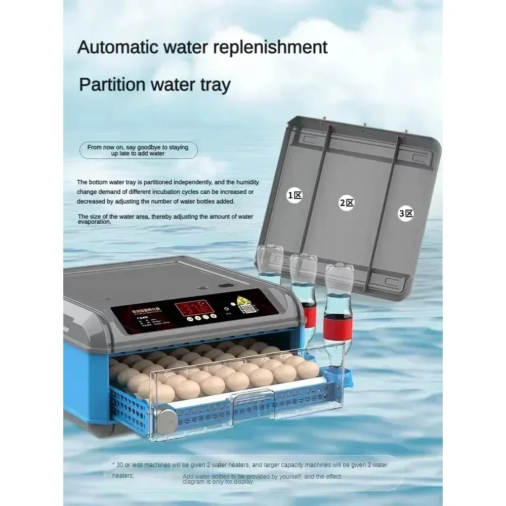 256-500 Eggs Fully Automatic Incubator Machine, Auto Temperature Humidity Control Chick Duck Egg Hatcher 220V