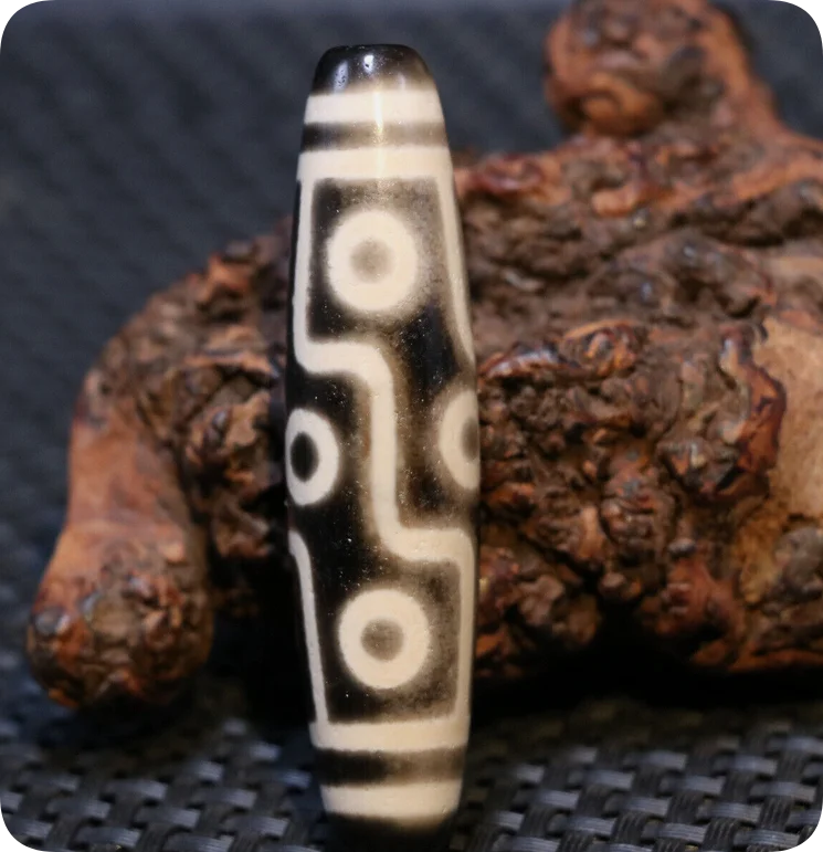 Magic Power Energy Tibetan Old Agate 9 Eye Long King of dZi Bead Amulet Pendant