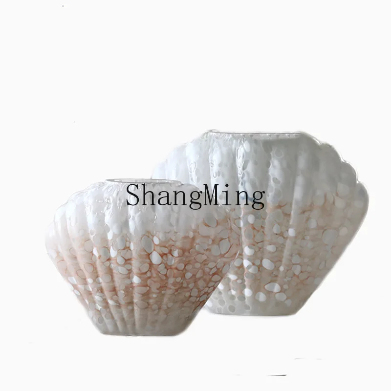 

DSA creative shell countertop vase hydroponic dried flower soft hotel home old special-shaped vase