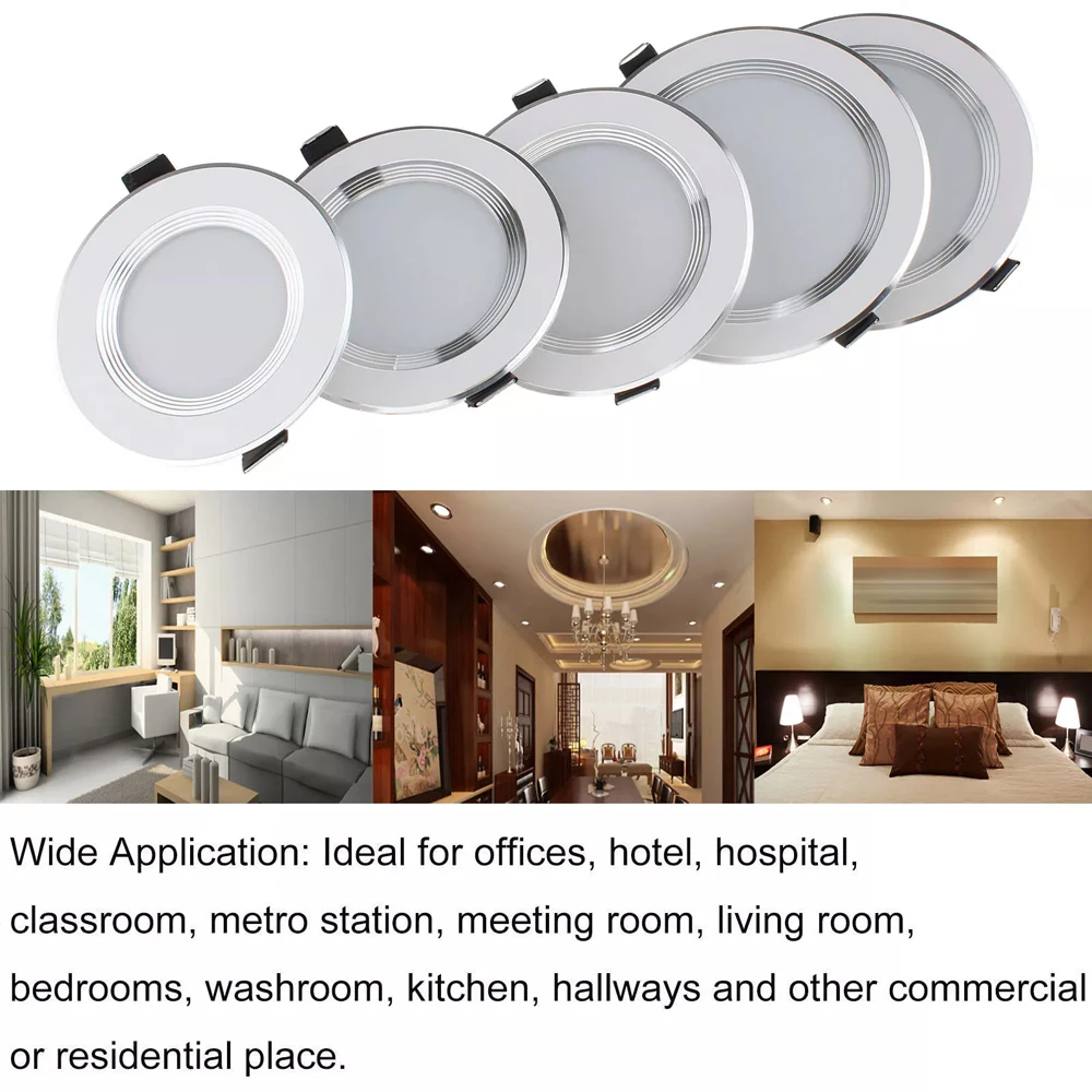 Dimmable LED Recessed Ceiling Light 3W 5W 7W 9W 12W 220V Downlight LED Spotlight Warm/Cool/Neutral White Round Shape Light