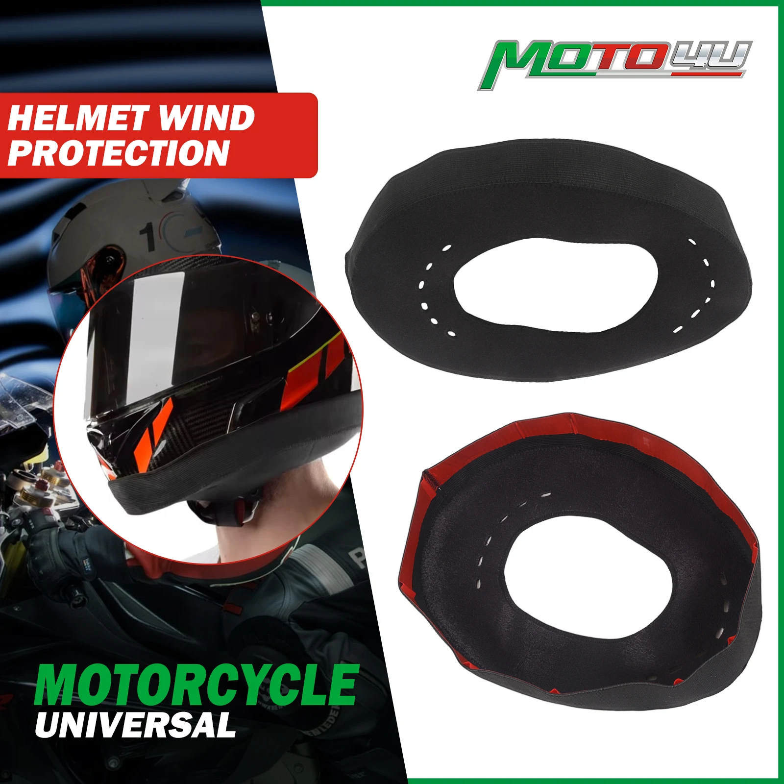 full helmet motorcycle skirt by PCI Race Radios Designed for full face helmets RaceQuip 432992RQP - Fire Retardant