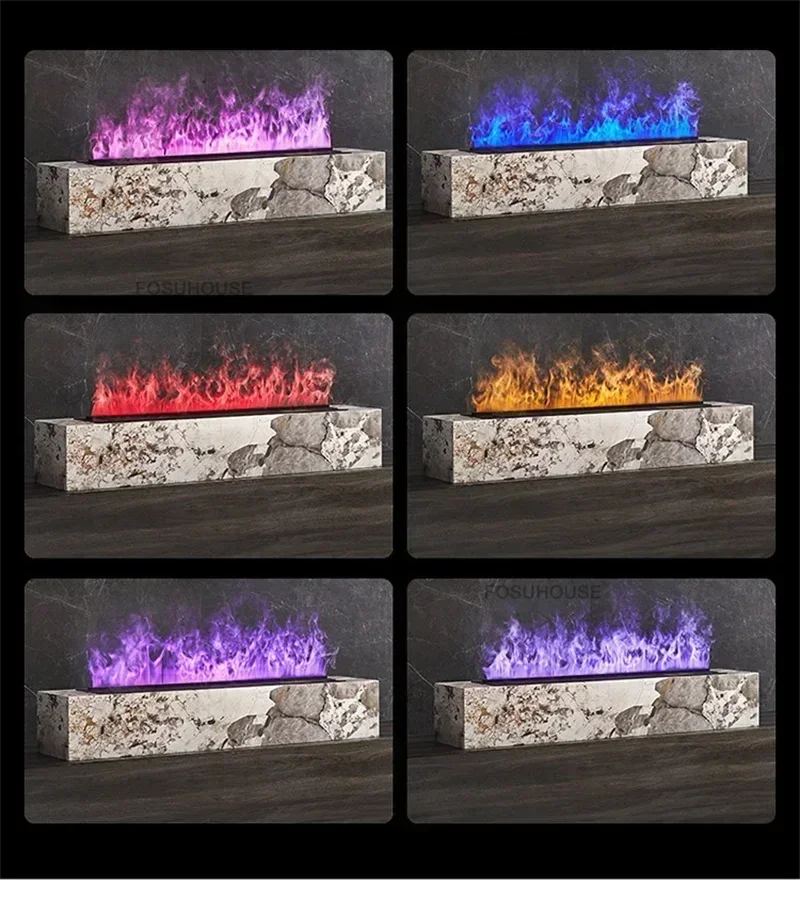 Nordic Embedded Core Decorative Fireplace with 3D Simulated Flame Atomization Light Luxury Room Decoration Electric Fireplace