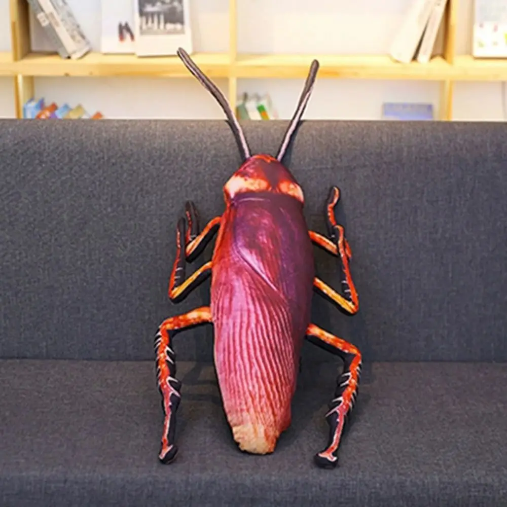 Kids Toy Simulation Cockroach Plush Toy Weird Prank Insect Pillow 3D Printed Stuffed Cockroach Home Decor