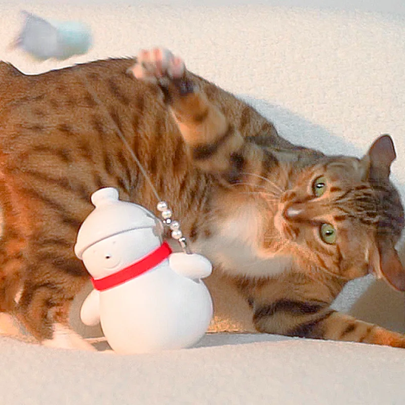 

Intelligent Cat Toys Automatic Laser Snowman Tumbler Teasing Cat Snacks Peppermint Ball Cat Self Hi Accompany Play