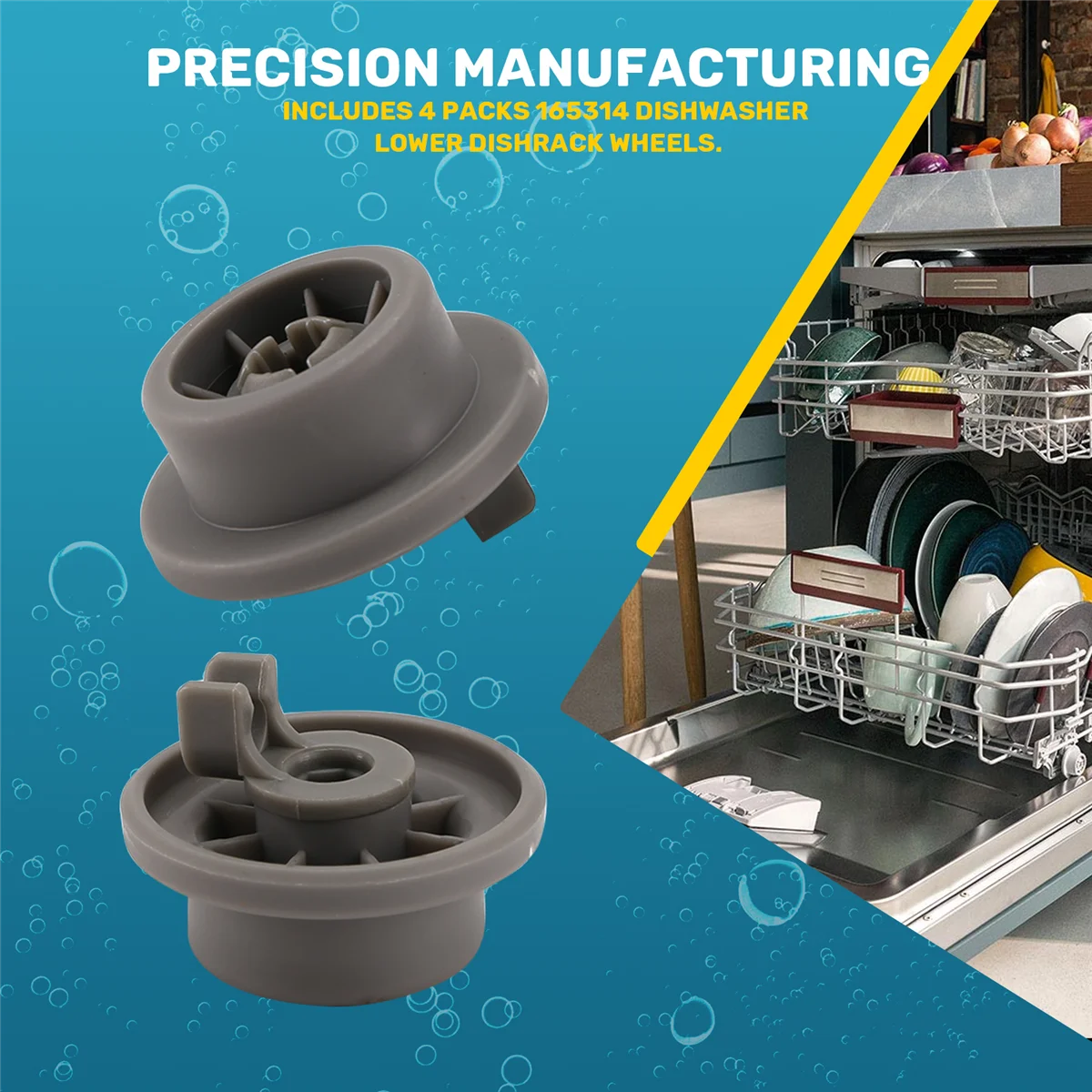 Ruote per cestello inferiore inferiore per lavastoviglie compatibili con Bosch Neff e Siemens 165314   Pezzi di ricambio per lavastoviglie Rulli inferiori HGC