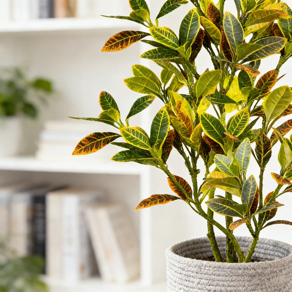80-120cm Großer Künstlicher Banyanbaum Künstliche Ficus-Pflanzen Plastikbaum-Blätter Hoher Geigenfeigenbaum für Heim-, Party- und Hochzeitsdekoration – Detail 6