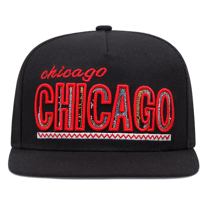 Fashion CHICAGO Letter Embroidery Baseball Hat Men Women Adjustable Hip Hop Snapback Caps Adult Unisex Sunshade Cowboy Hat