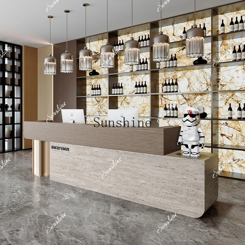 MReception Moderner, minimalistischer High-End-Hotel-Kassierer-Stehtisch