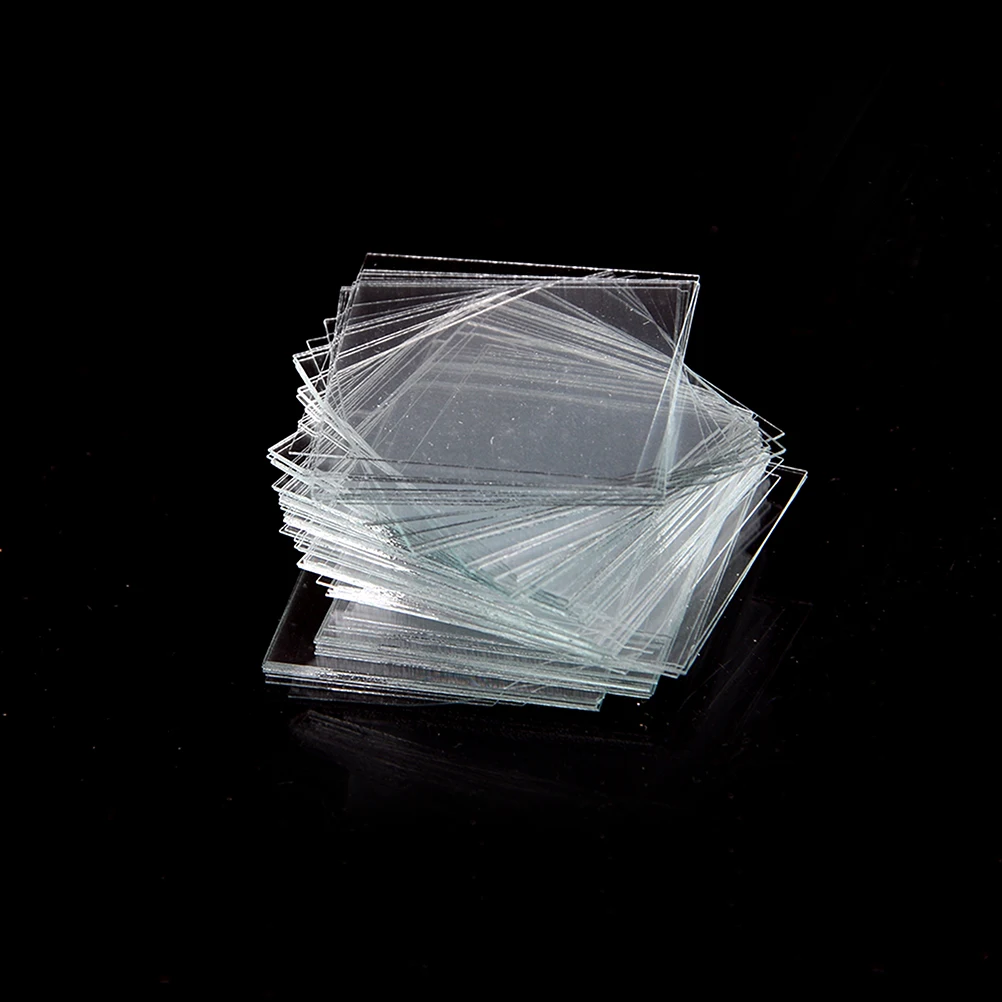 100 Uds. Cubiertas de microcubiertas de vidrio 18x18mm-cubiertas de portaobjetos de microscopio accesorios para instrumentos de enseñanza