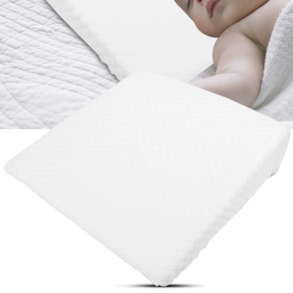 ZK30 White Bassinet Baby Wedge Pillow Prevent Flat Head Anti Reflux Raised Colic Pillow CushionSquare White