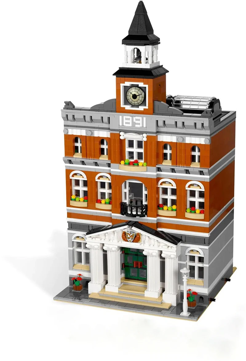 2766 Pcs City Street View Series Town Hall Compatible 10224 15003 Bricks Building Blocks Education Toys Gifts