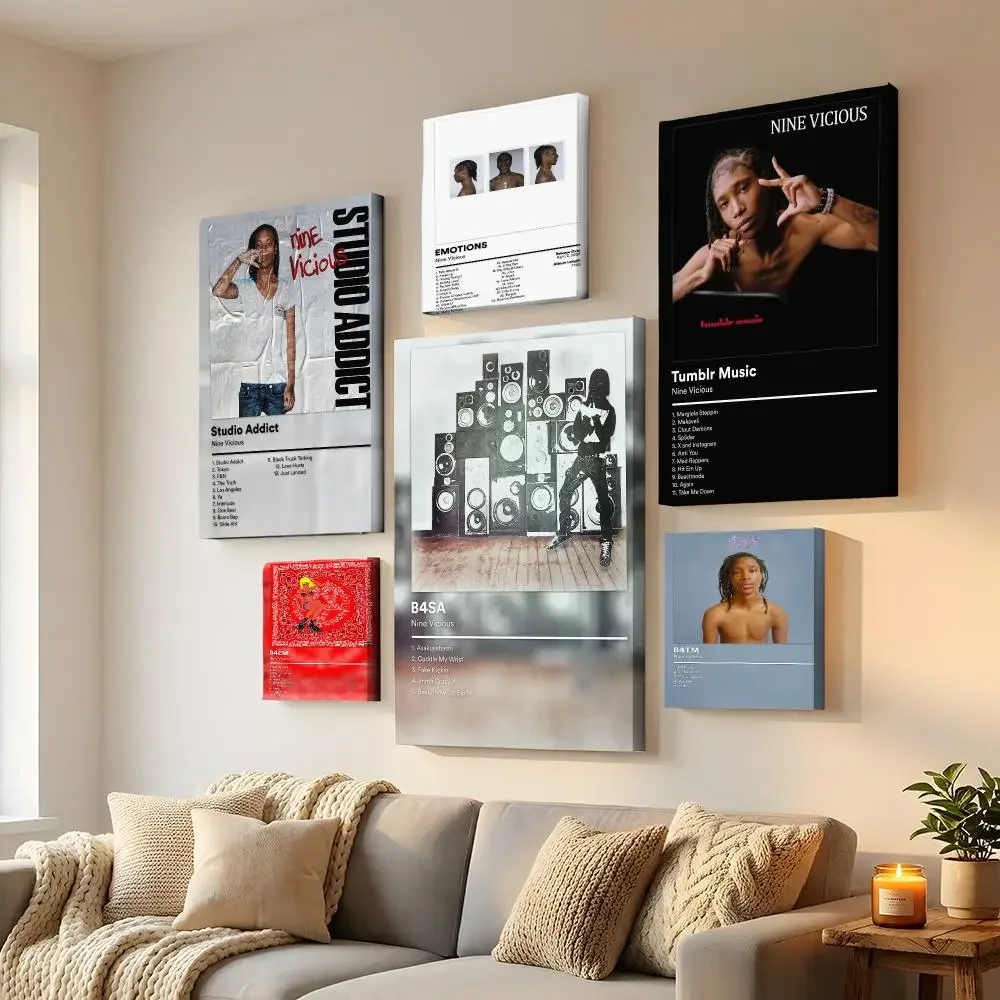 Singer N-Nine Vicious Framed Wall Painting Framed Canvas Wall Modern Painting Home Decor Gift For Living Room Hallway