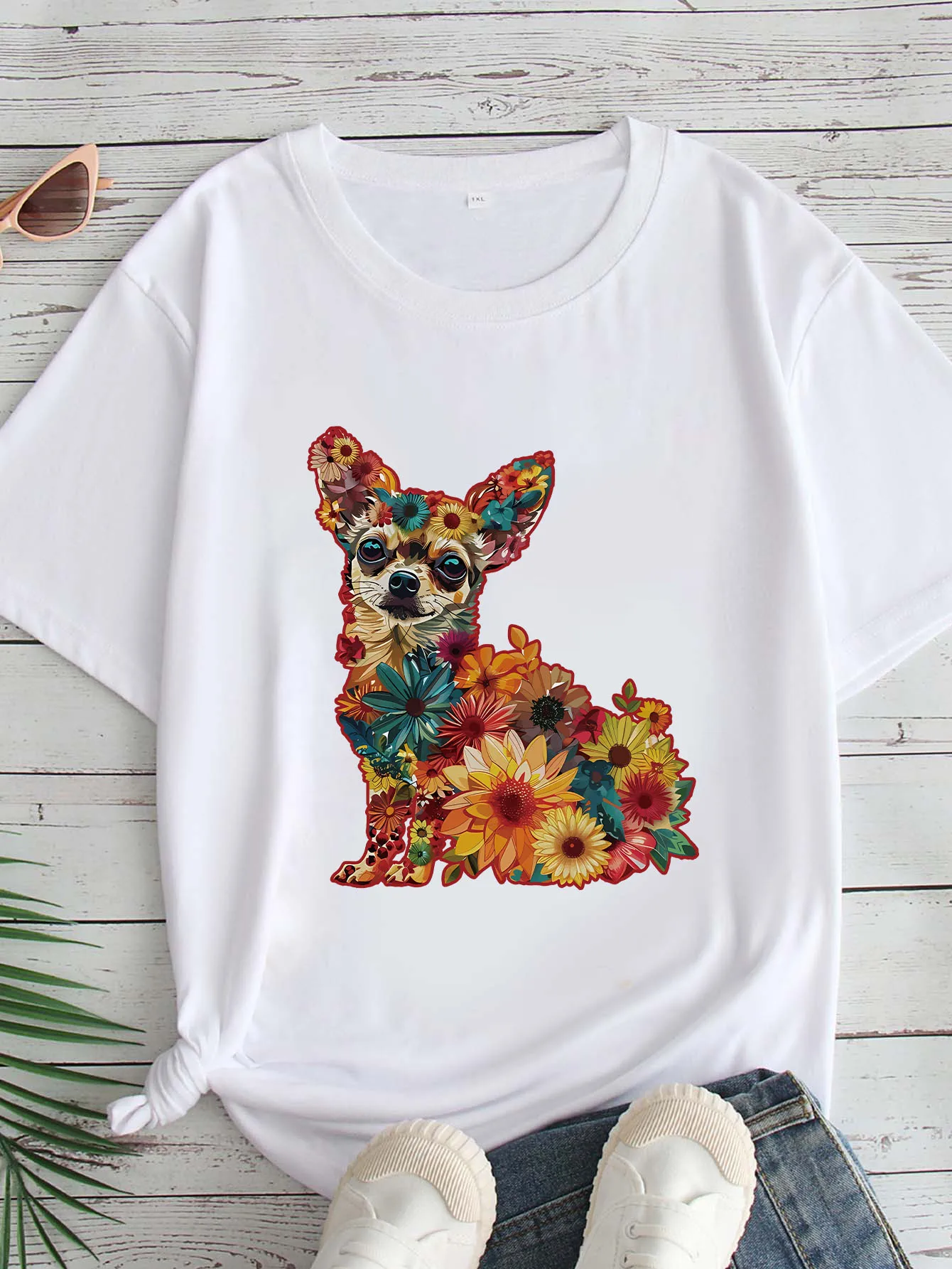 

Женская футболка большого размера с принтом, круглым вырезом и короткими рукавами, размеры 1-7XL, удобный повседневный топ в европейском стиле