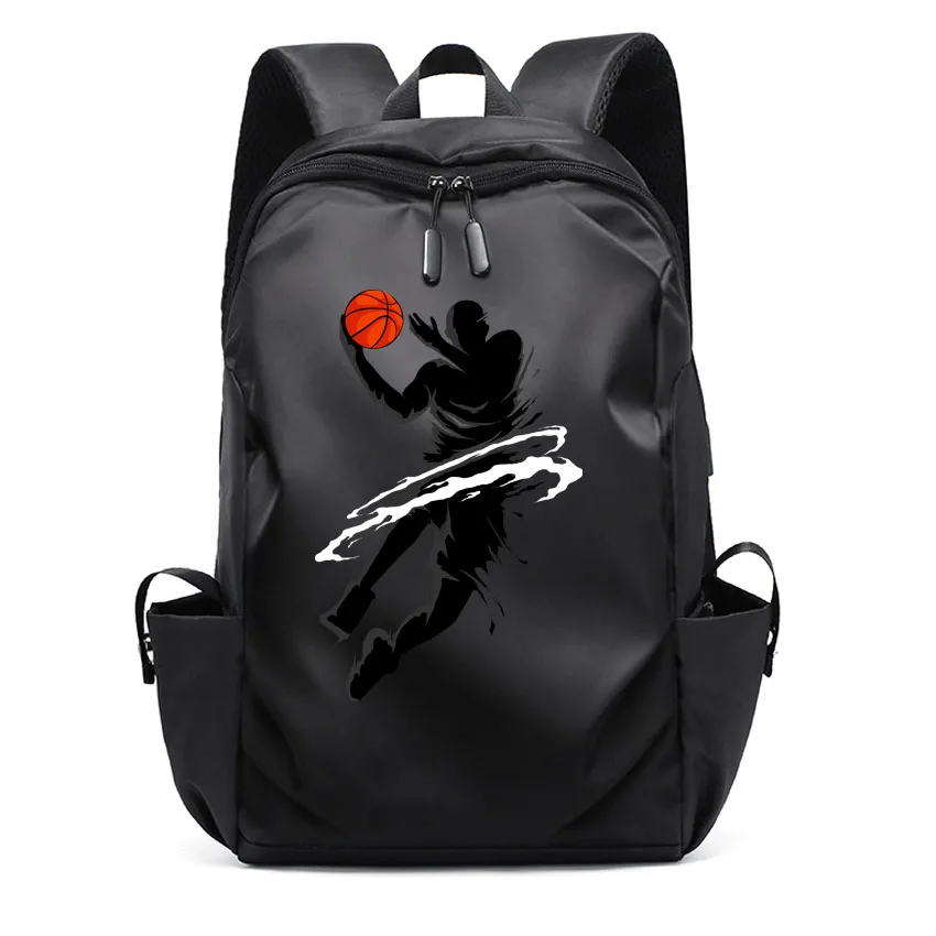 Girl School Bag College Student Women Man Laptop Backpack Throw Basketball Cool Action Pattern Pattern Printed USB Backpack