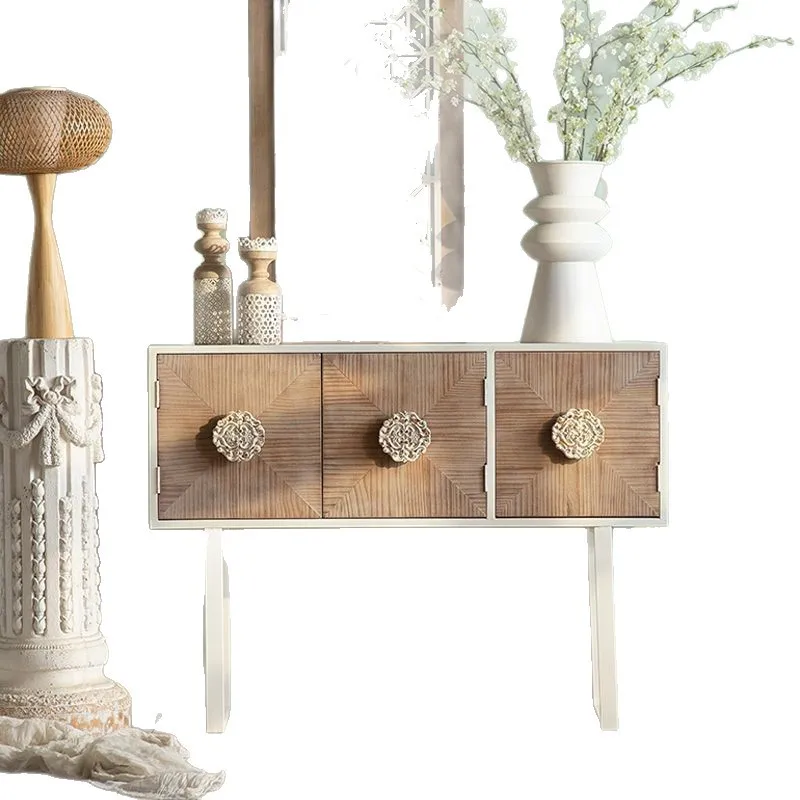 

American retro decorative shoe cabinet porch table South East Asia locker home carved style porch