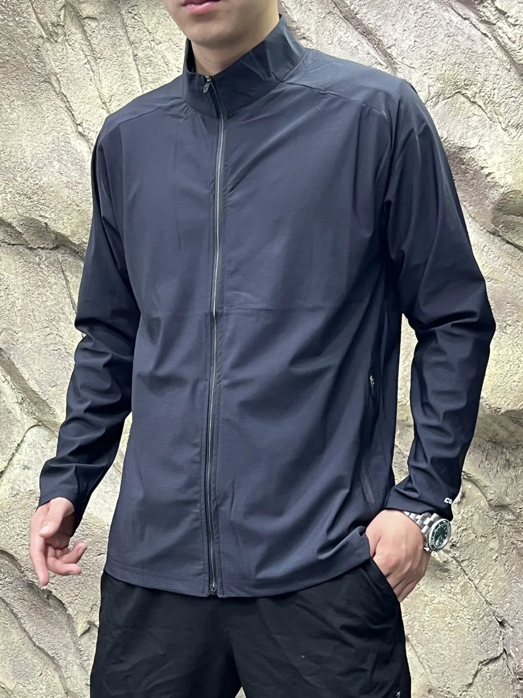 Men's Outdoor Jacket Quick Dry Four Directional Elastic Stand Collar Cold Sensation Technology Summer Casual Style Zipper Clo...