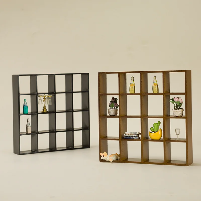 1:12 أثاث مصغر لبيت الدمى 16 شبكة خزانة عرض رف تخزين مصغر ديكور حلية #2