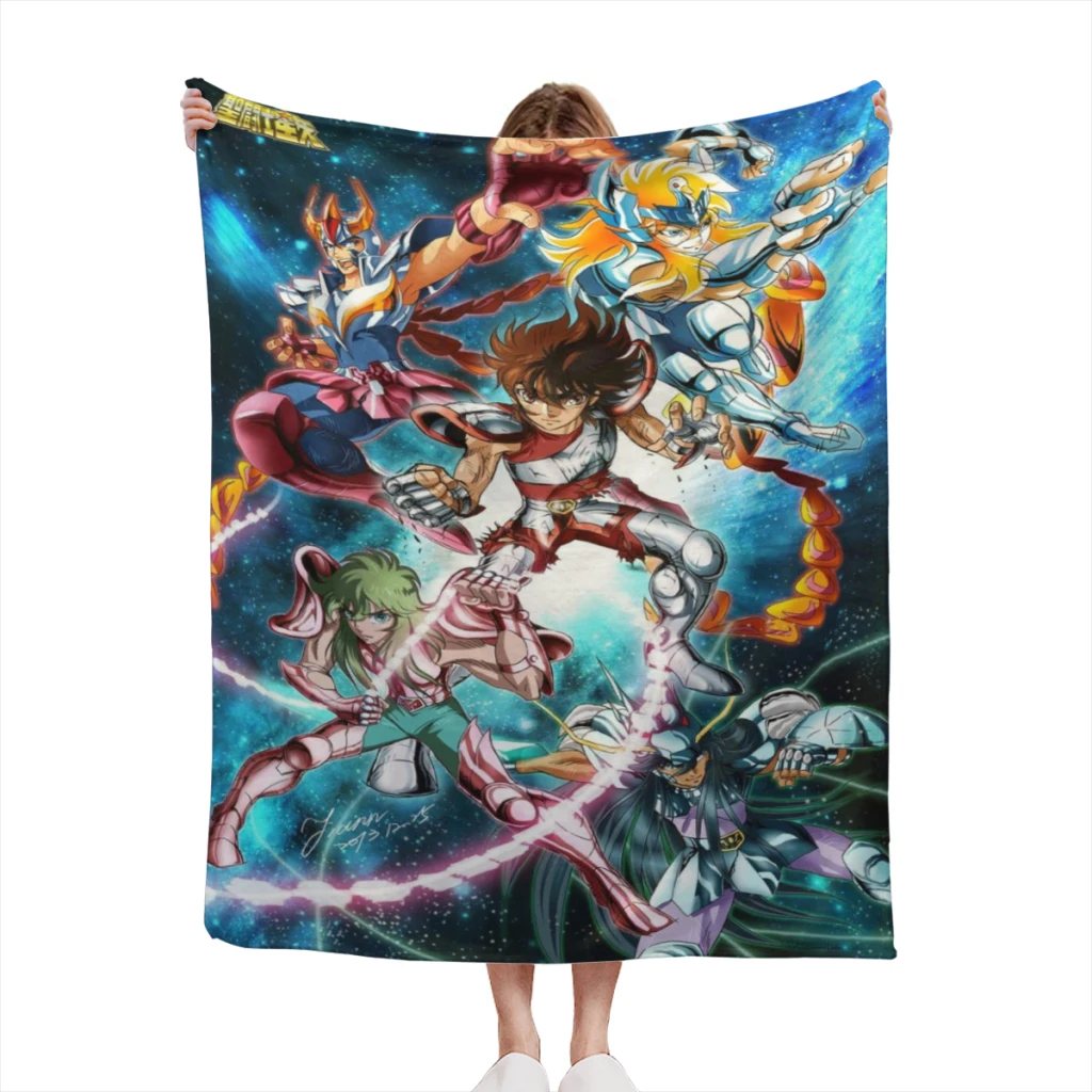 

Best Sell Anime De Saint Seiya Creativity Family Living Room Fluffy Fleece Throw Camping Blankets Sofa Throw Thin Blanket Summer