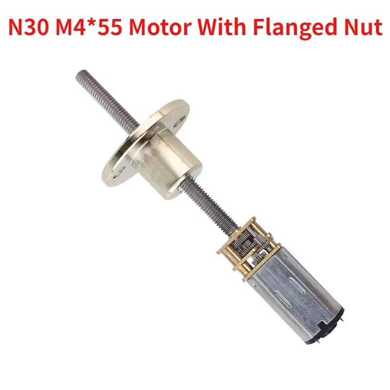 1pc N30-M4*55mm Lead Screw Micro DC Reduction Motor 3/6/12V 15/30/50/60/100/150/200/300/500RPM