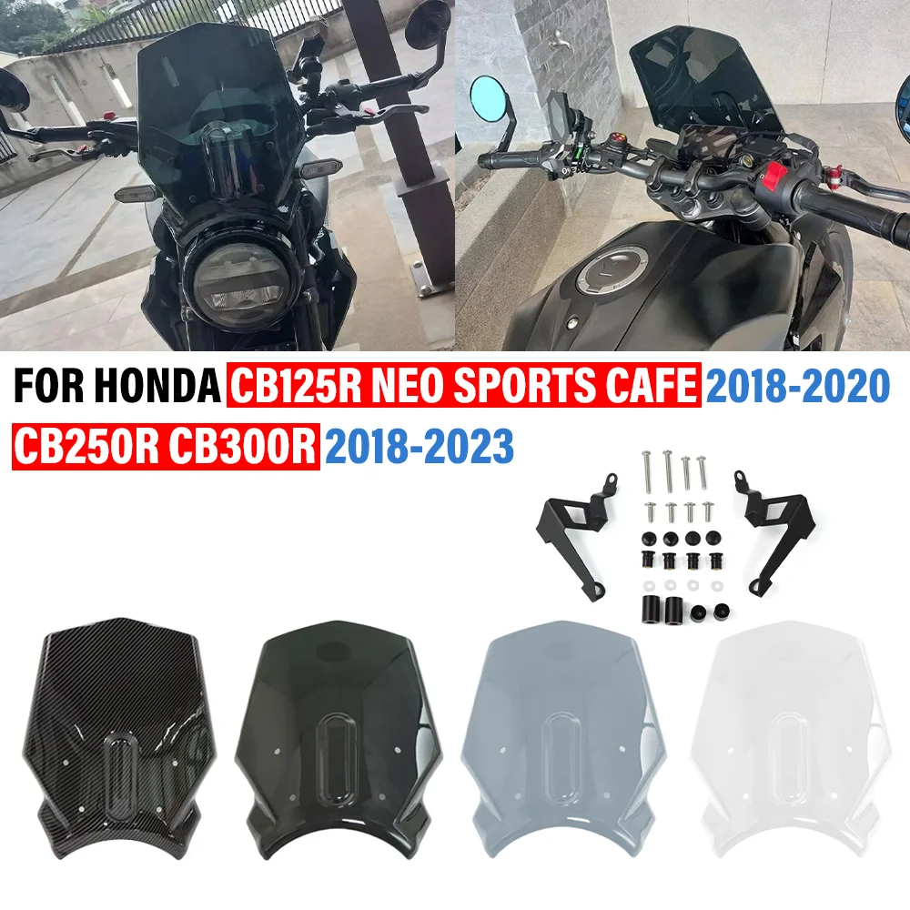 Motorrad-Windschutzscheibe, Windabweiser, Verkleidung, Windschutzschild, Schutz für HONDA CB250R CB300R 2018-2023 CB125R NEO SPO