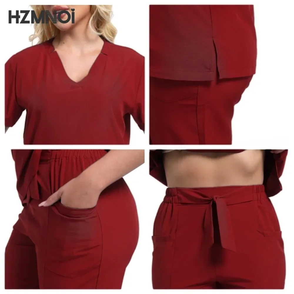 New Clinical Uniform Fashion Pocket Scrubs Suit Hospital Scrubs Uniforms Medical Clothing Doctor Nurse Nursing Uniform Women Set