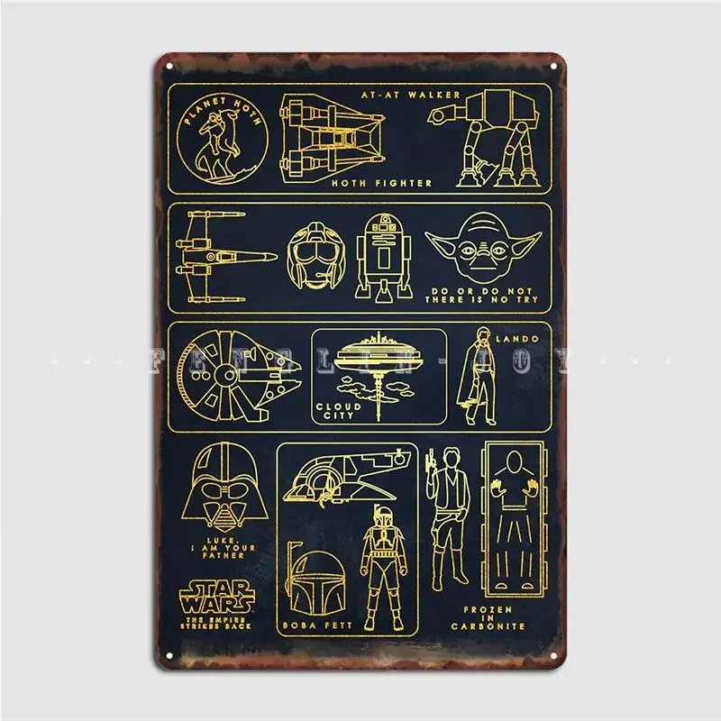 The Empire Strikes Back Path Poster Metal Plaque Cinema Kitchen Wall Classic Painting Décor Tin Sign Poster