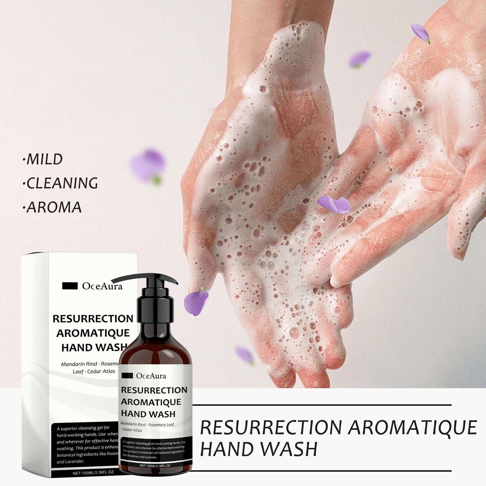 Désinfectant aromatique pour les mains, Deep Books, Hydratant, Non irritant, Doux, Lissage de la peau, Éclaircissant, D343