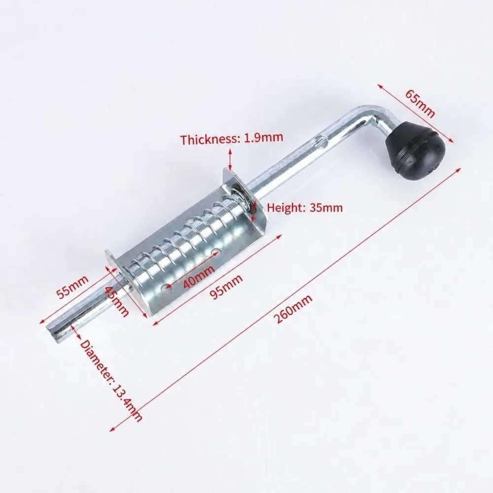 Zinc-plated Iron Spring Loaded Bolt Heavy Duty Automatic Rebound Gates Doors Lock Bolt 130/160/220/260mm Durable Cargo Door Bolt