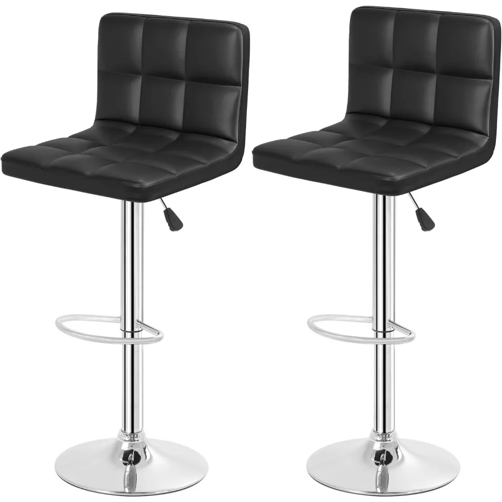 

Bar Stools Set of 2, Adjustable PU Leather Swivel Barstools, Modern Counter Stools with Back and Footrest, Counter He