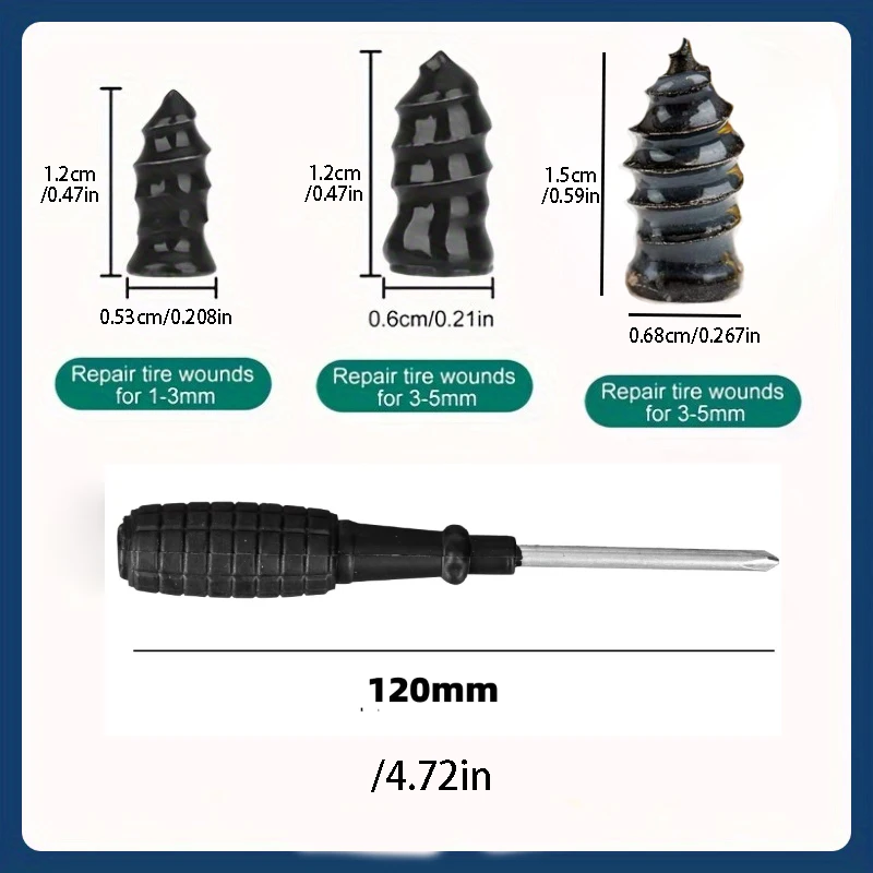 15PCS Boxed Tire Repair Rubber Nails (Mushroom Nails) – Durable & Easy-to-Install Tire Repair Plugs | Protective Tire Repair