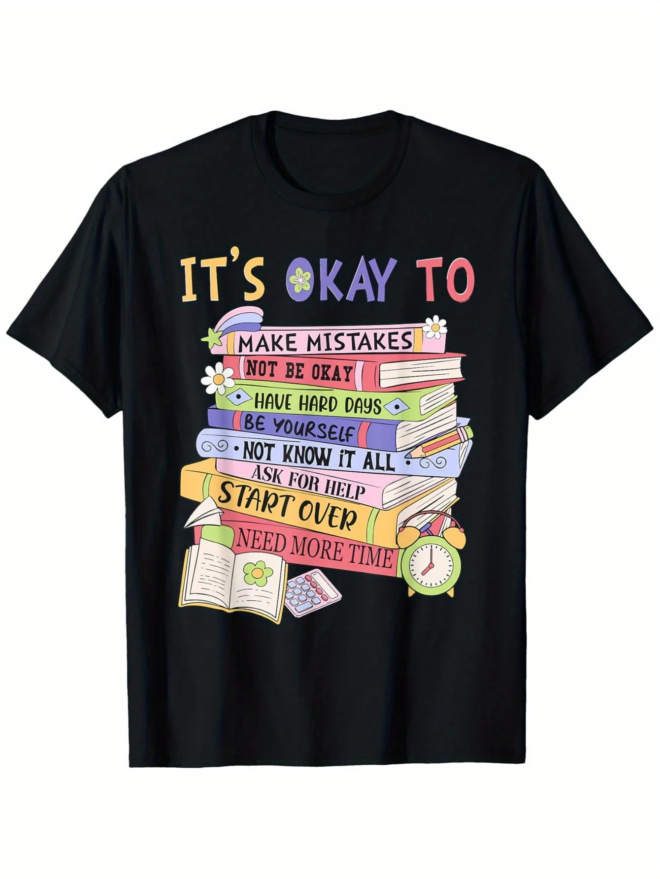 

It'S Okay To Not Be Okay Mental Health Awareness Support T-Shirt, Men'S Cotton T-Shirt - Summer Casual Short Sleeve Tee, Crew Ne