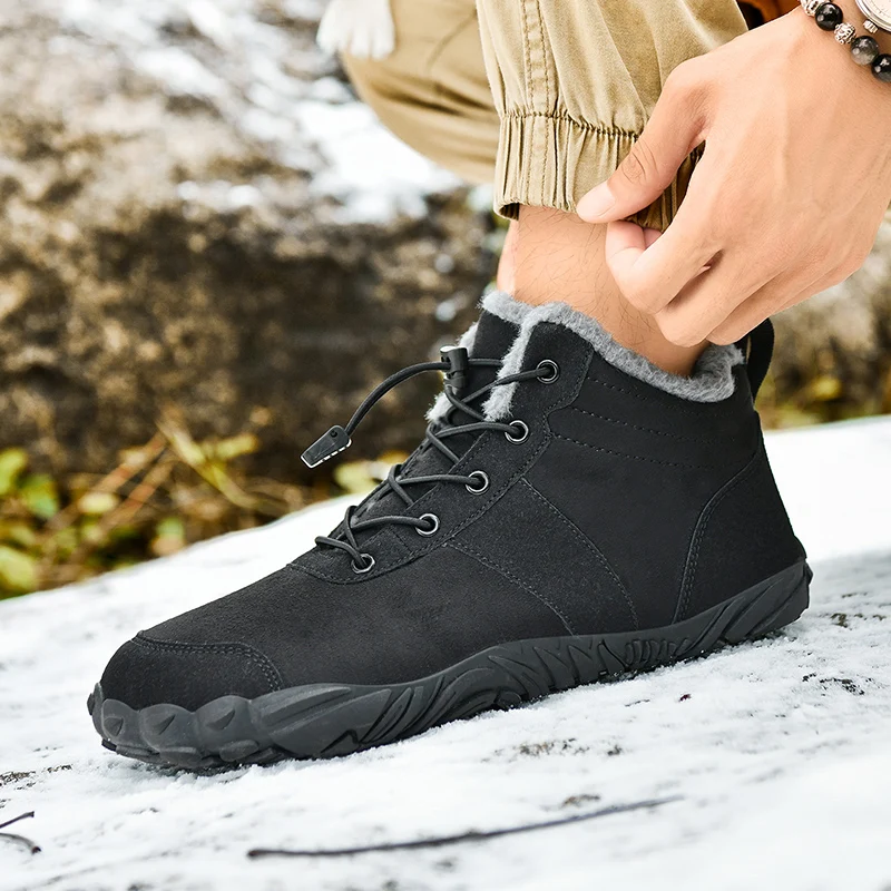 

Мужская повседневная обувь Snow BareFoot, новые зимние ботильоны, уличная рабочая обувь, женская теплая мужская обувь на меху, мужские зимние ботинки, большой размер 48