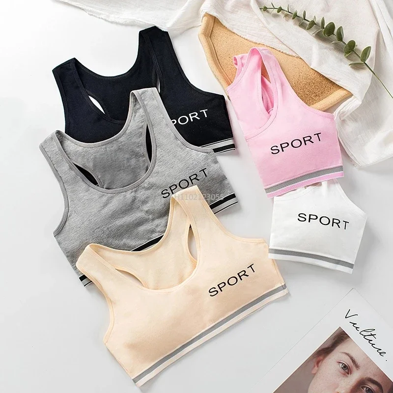 New Women Bra Brassiere Girl Development Period Removable Padded Bra Middle School Student Vest Sports Bra Women's Top