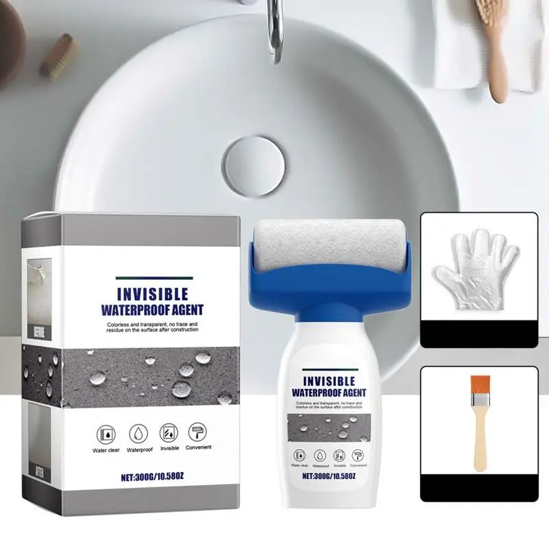 Invisible Waterproof Agent Waterproof Insulating Sealant Water-Based Odor-Free Coating With Roller And Gloves For Easy