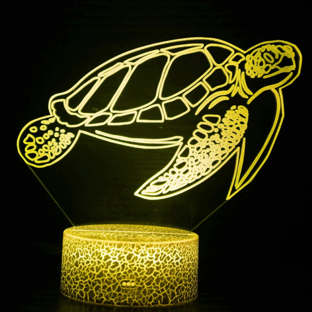 Nighdn 3D LED Turtle Night Light for Kids 7 Colors Tortoise Lamp Bedroom Decoration Birthday Christmas Gifts Child Nightlight