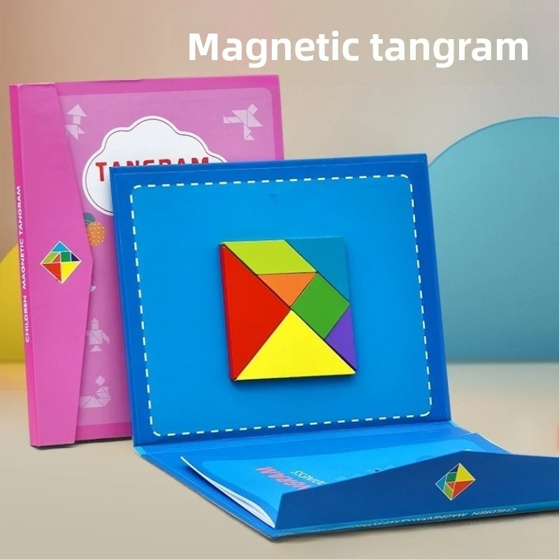 

Children's Colorful Wooden Magnetic Tangram Intelligence Puzzle Magnetic Puzzle Toy