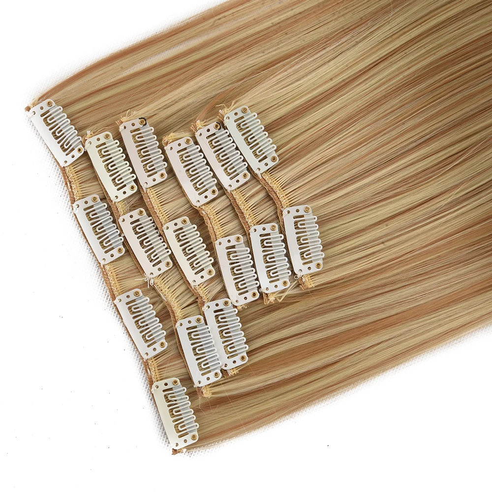 

Jeedou Jeedou 6Pcs Clip In Straight Hair Extensions 60cm Long Synthetic Hair Pieces With 16 Clips Heat Resistant Hair For Women