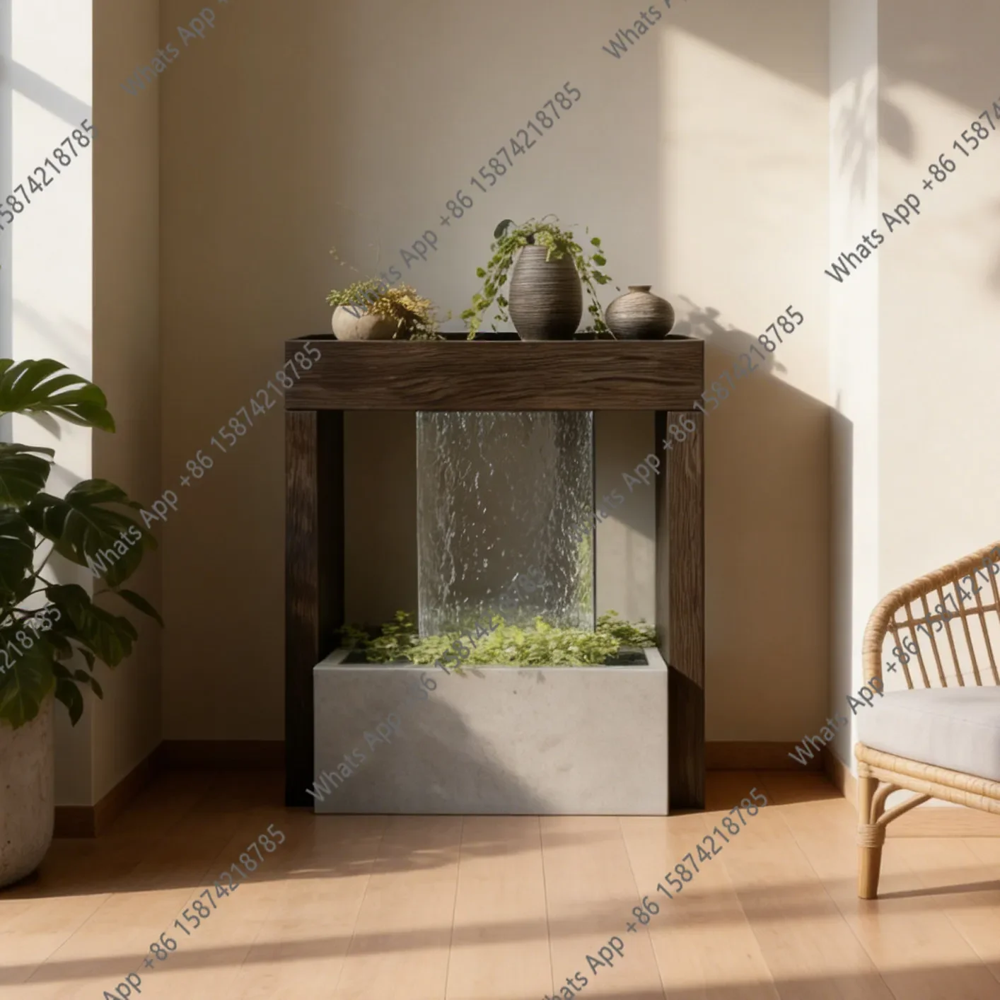 Hc Entrance Cabinet Floor-to-ceiling Rack Self-circulating Water Strip Case Decorative Cabinet Foyer Water Feature