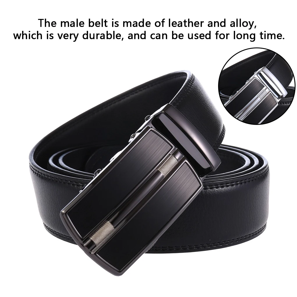 Men Belts Automatic Buckle Leather Waist Band Festival Birthday Business