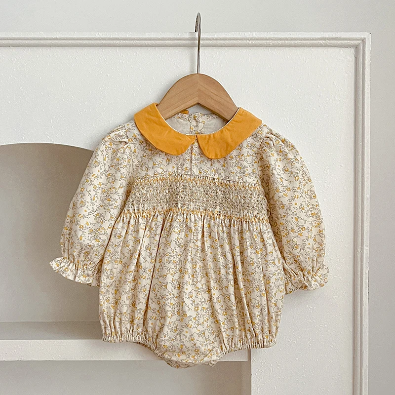 Fashion Infant Clothing Baby Girl Clothes For 0-2Y Autumn Soft Cotton Newborn Romper Flower Baby Girl Long Sleeves Romper