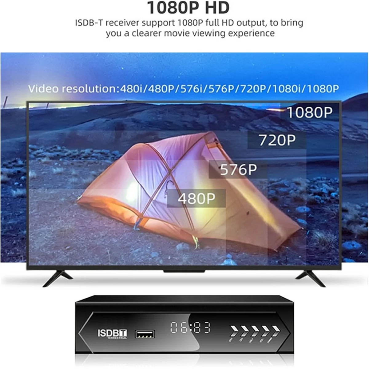 ISDB-T 1080P HD décodeur numérique débarvidéo diffusion TV récepteur avec câble pour brésil/chili B prise ue