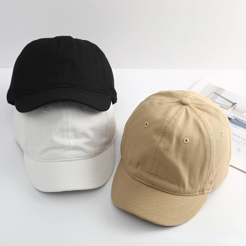 Fashion Short Brim Adjustable Solid Color Baseball Cap Unisex Shading Spring Summer Men Dad Hat Women Snapback Solid Unisex