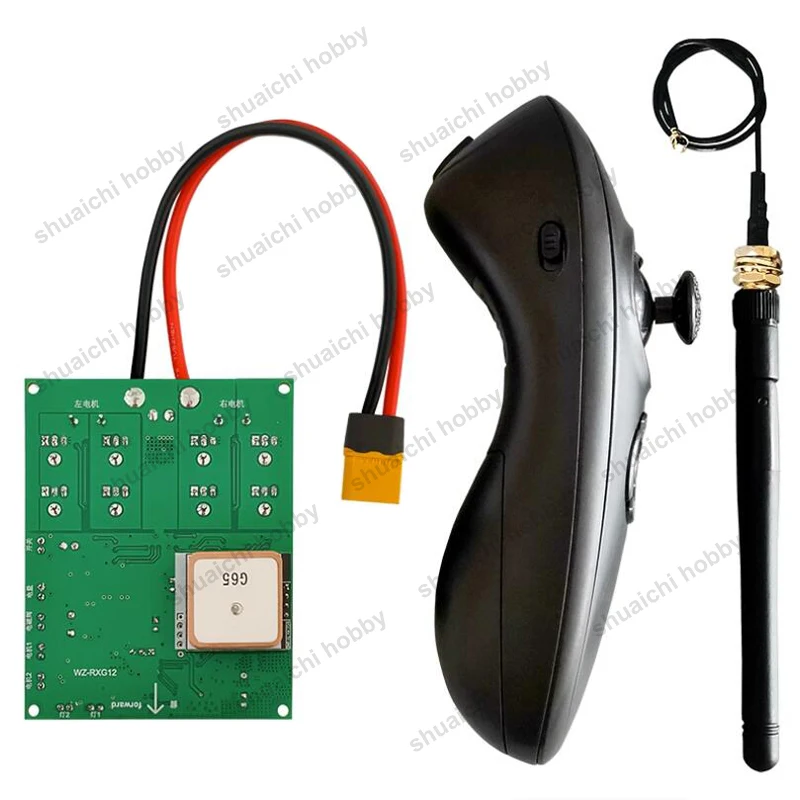 1Set 12V Large Power Remote Controller Kit w GPS Control Antenna for High Speed RC Bait Trawler Boat Transmitter Receiver Board