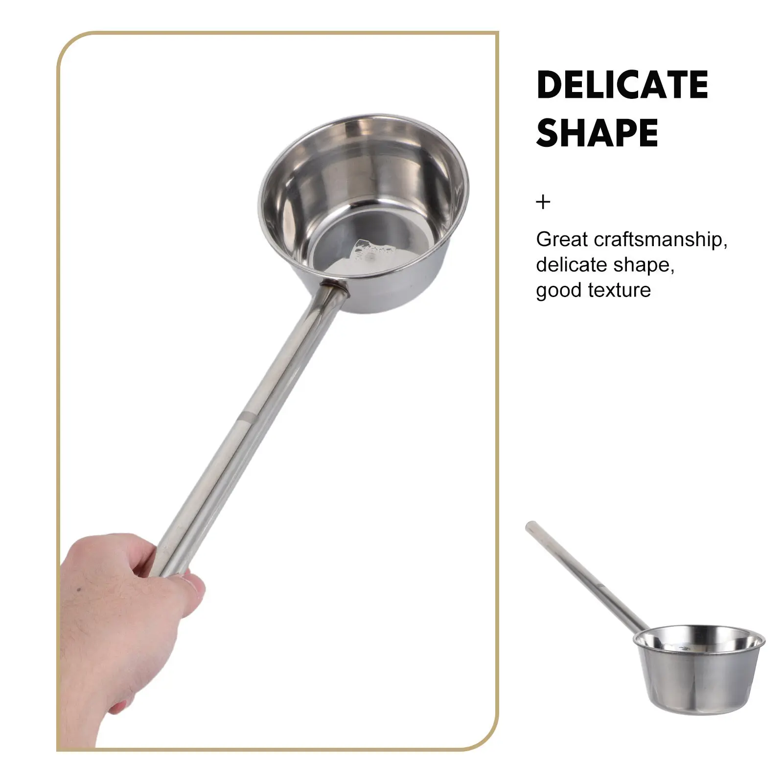 830Ml Stainless Steel Water Ladle Long Handle Kitchen Skimmer Bath Scoop Household Serving Spoon Water Dipper for Shower Bucket