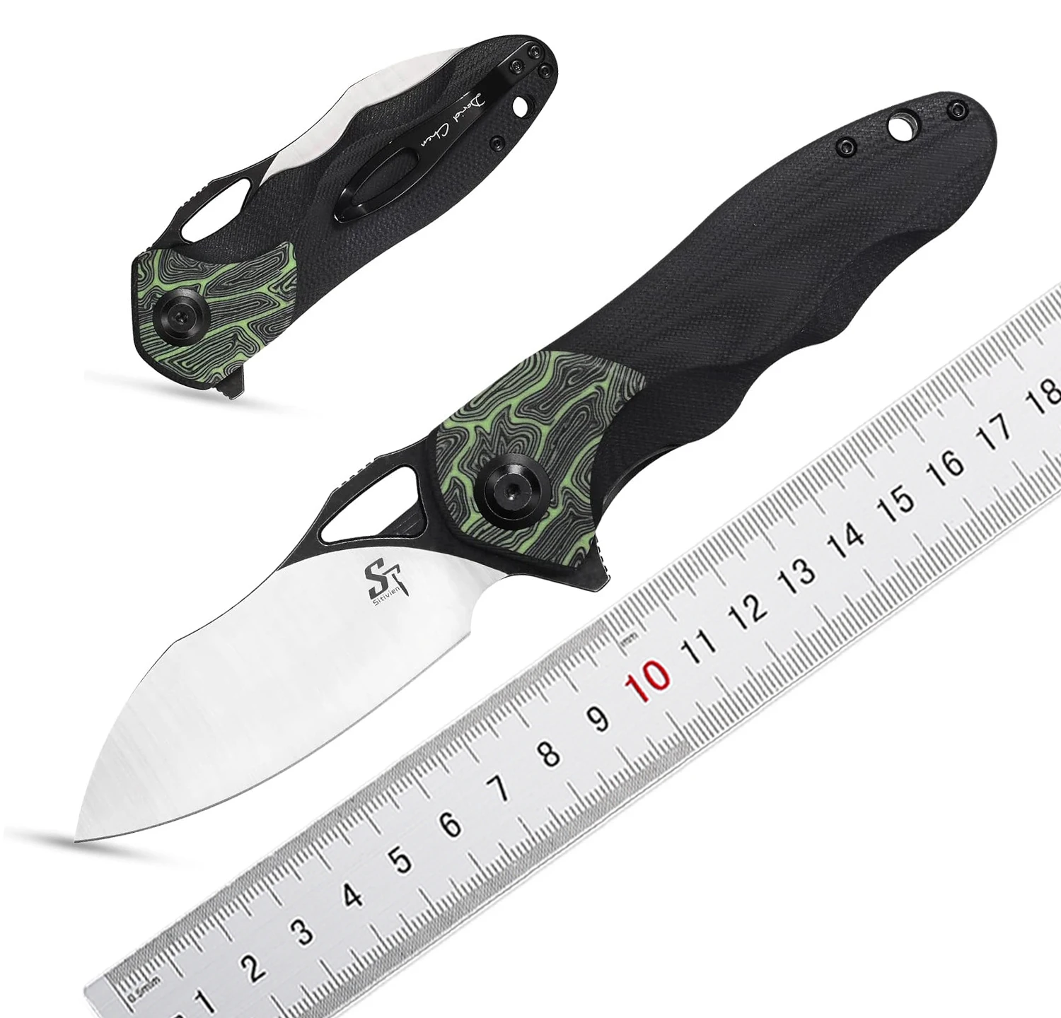 

Hot sales Sitivien ST154 Folding Knife 14C28N Steel Blade G10 Handle EDC Tool for Working Camping Hunting Hiking Collection