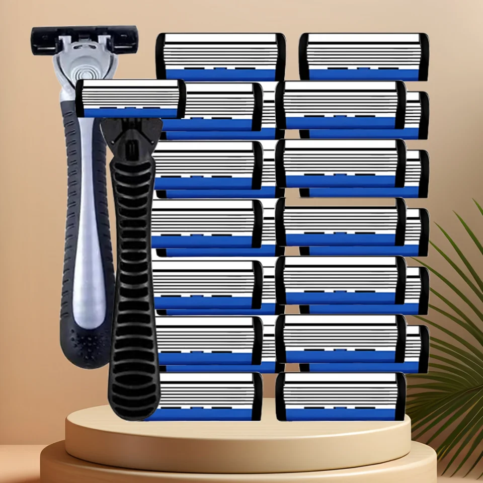 

6-Layer Shaver Blade Manual Razor with Replaceable Blades No Skin Damage Blades Shaver Resistant Water Wash Shaver